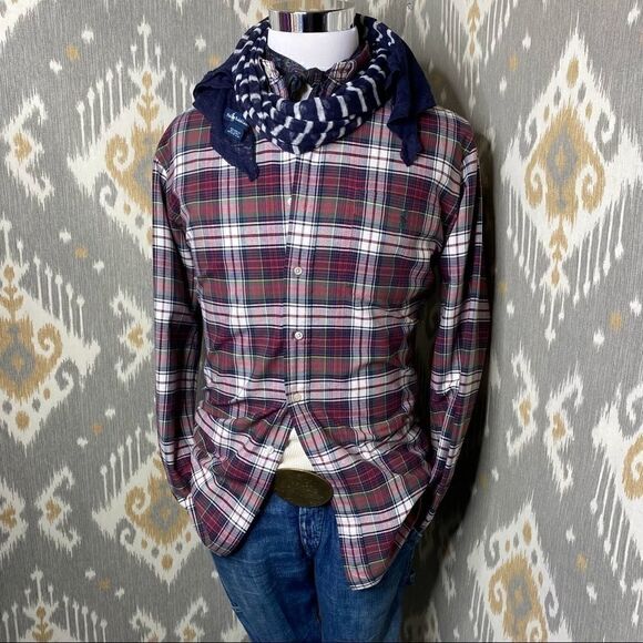 Ralph Lauren Red Tartan Plaid Button Down Shirt - Picture 1 of 16